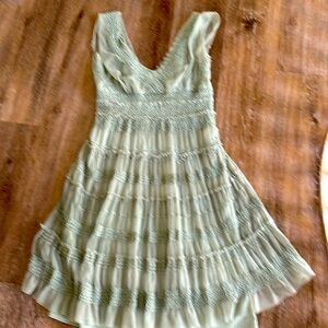 Max Studio green size large smocked waist tiered dress